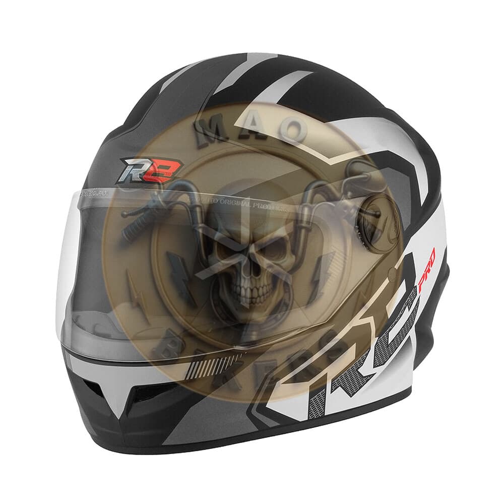 Casco Protork R8 Pro Mate Negro Plata