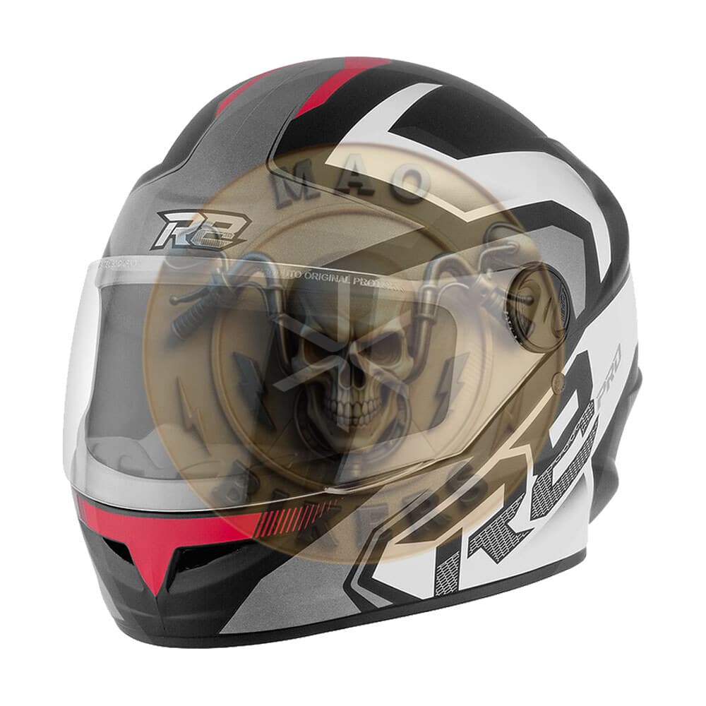 Casco Protork R8 Pro Brillante Negro Rojo