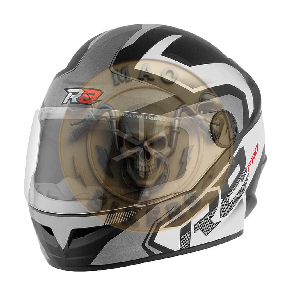 Casco Protork R8 Pro Brillante Negro Plata