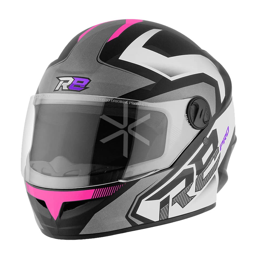 Casco Protork R8 Pro Brillante Negro Rosa