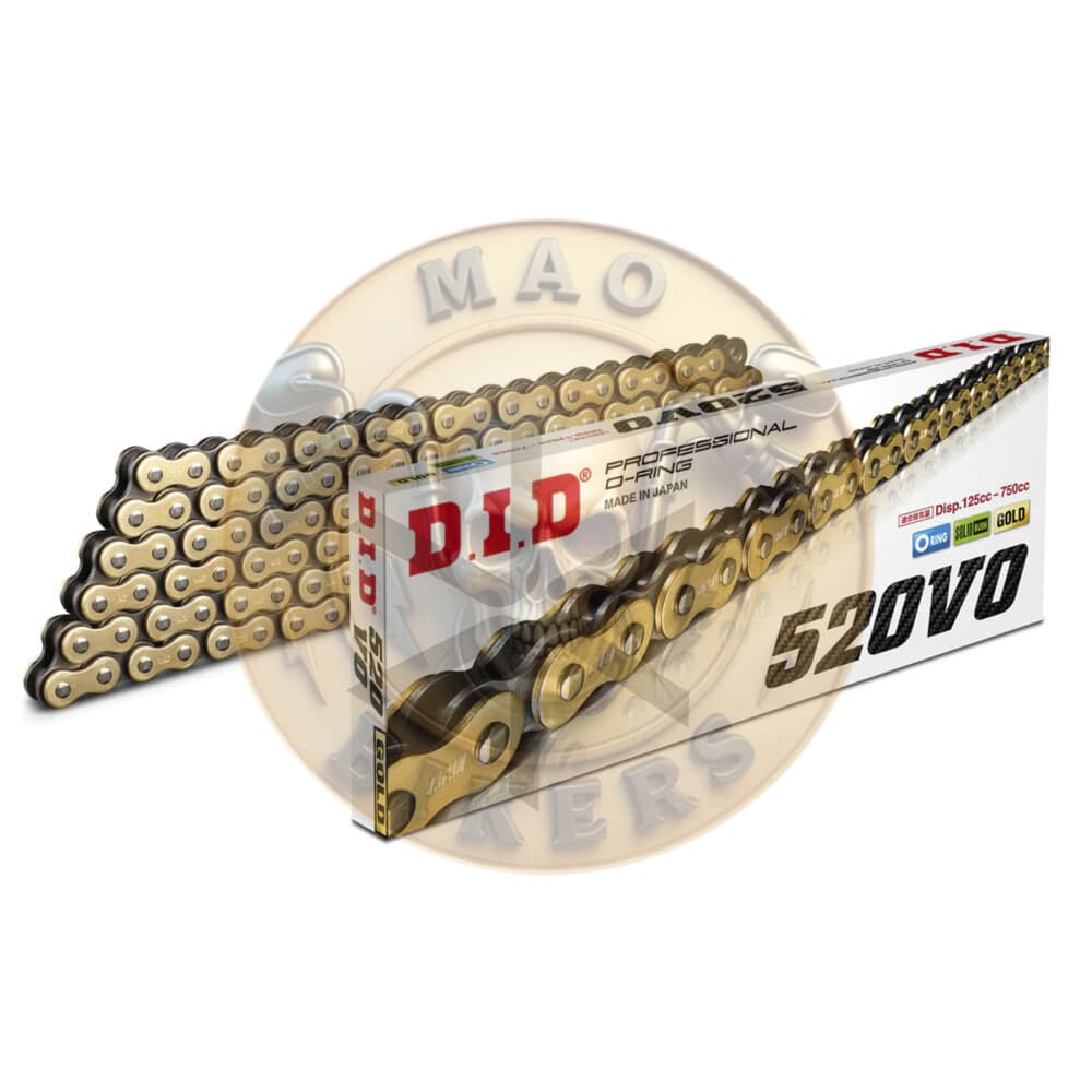 Cadena DID 520v G&g X 118 O´ring Dorada